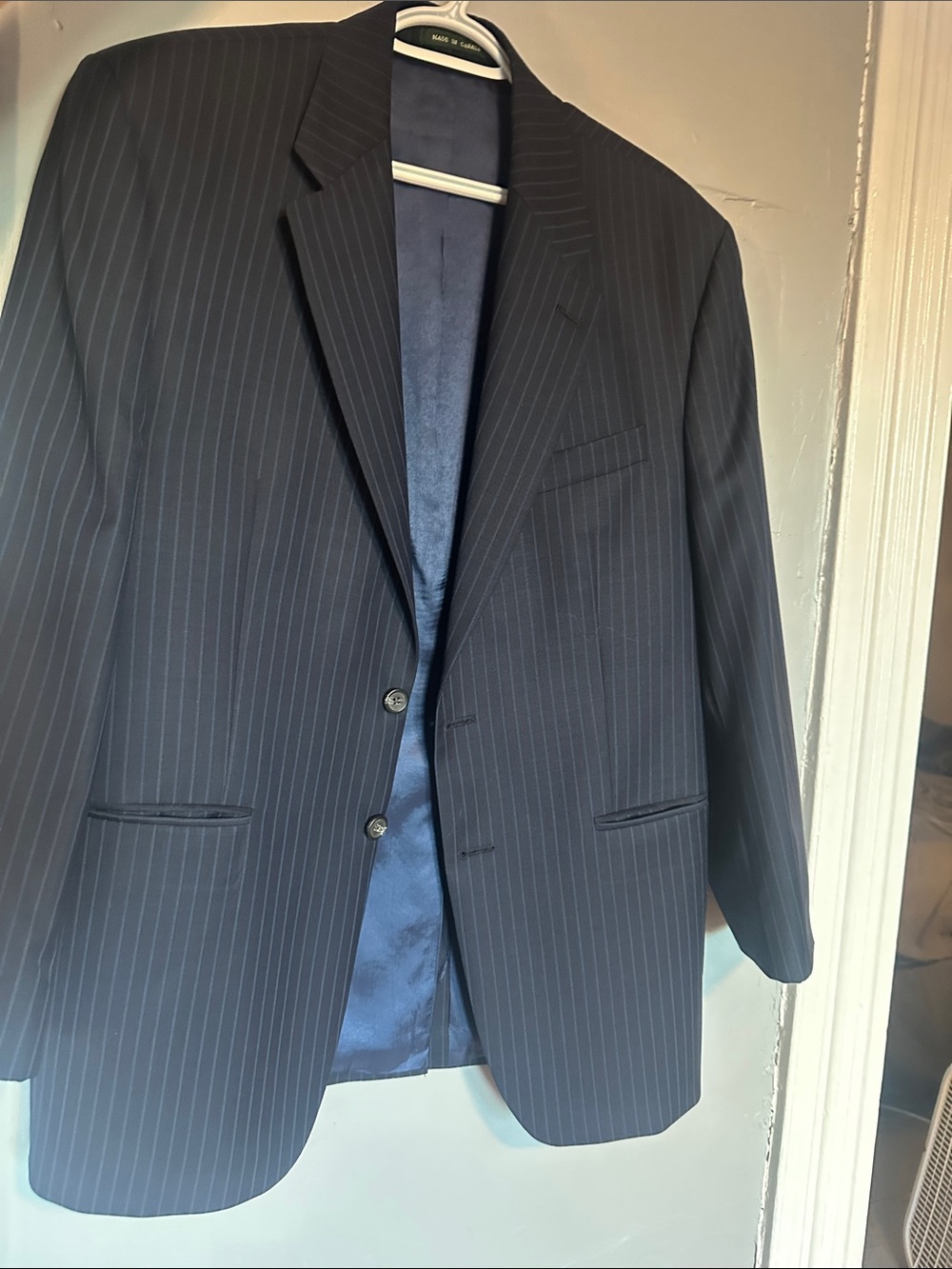 Lauren Ralph Lauren Navy Pinstripe Two-Button Blazer